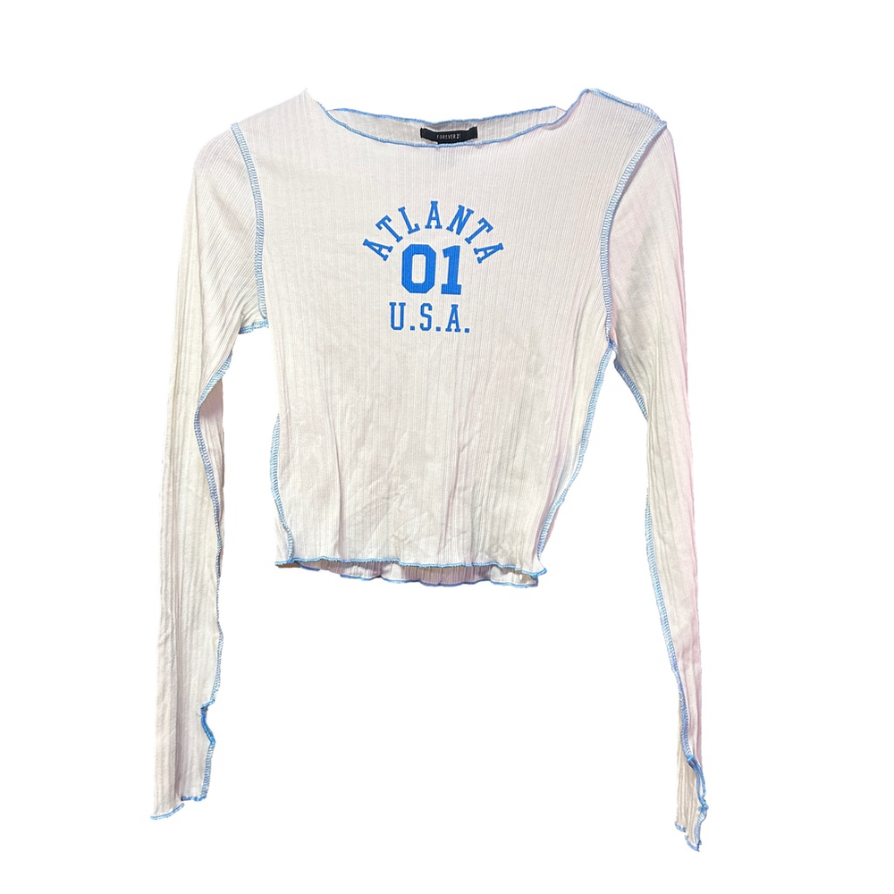 Forever 21 Baby Tee - Women's M - Atlanta 01 Logo - Picture 2 of 8